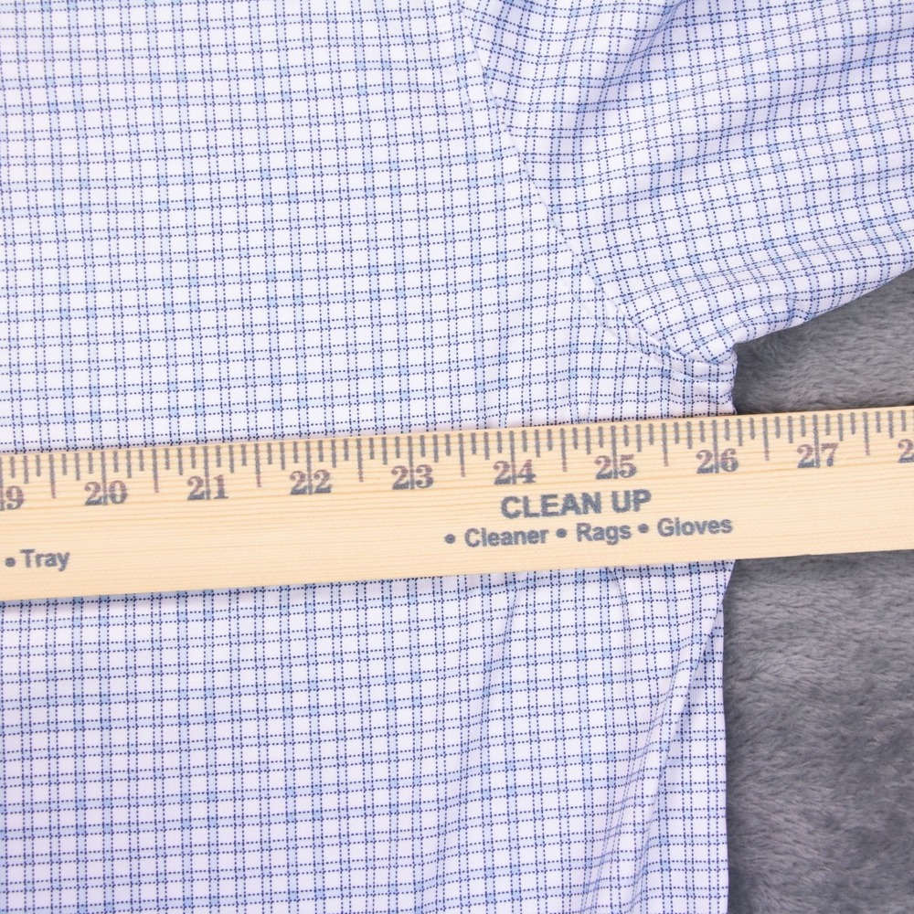 FootJoy Golf Polo Shirt Mens XL‎ Blue White Check Plaid Short Sleeve Stretch - Picture 8 of 9